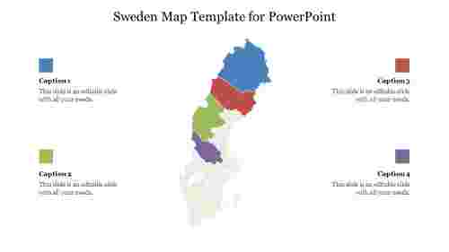 Sweden Map Template for PowerPoint